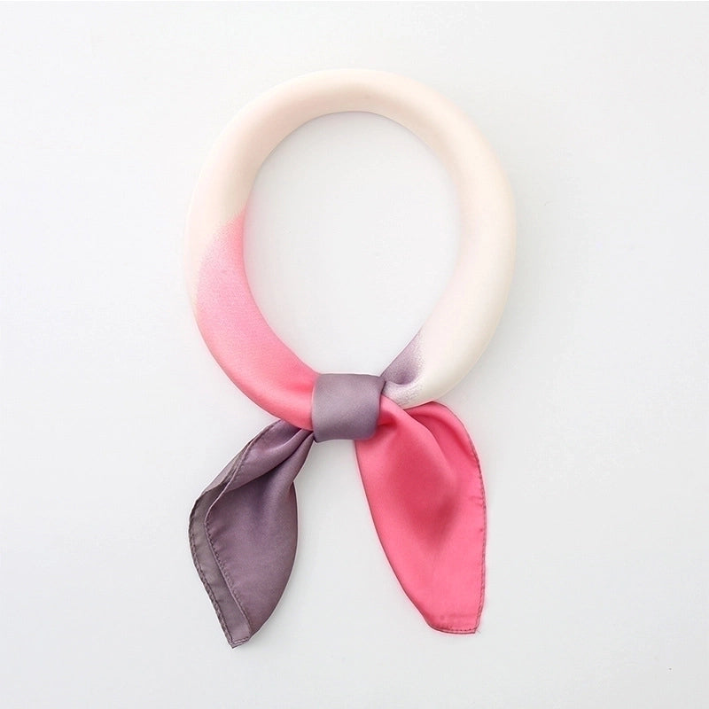 Women's Sweet Solid Color Satin Silk Scarves