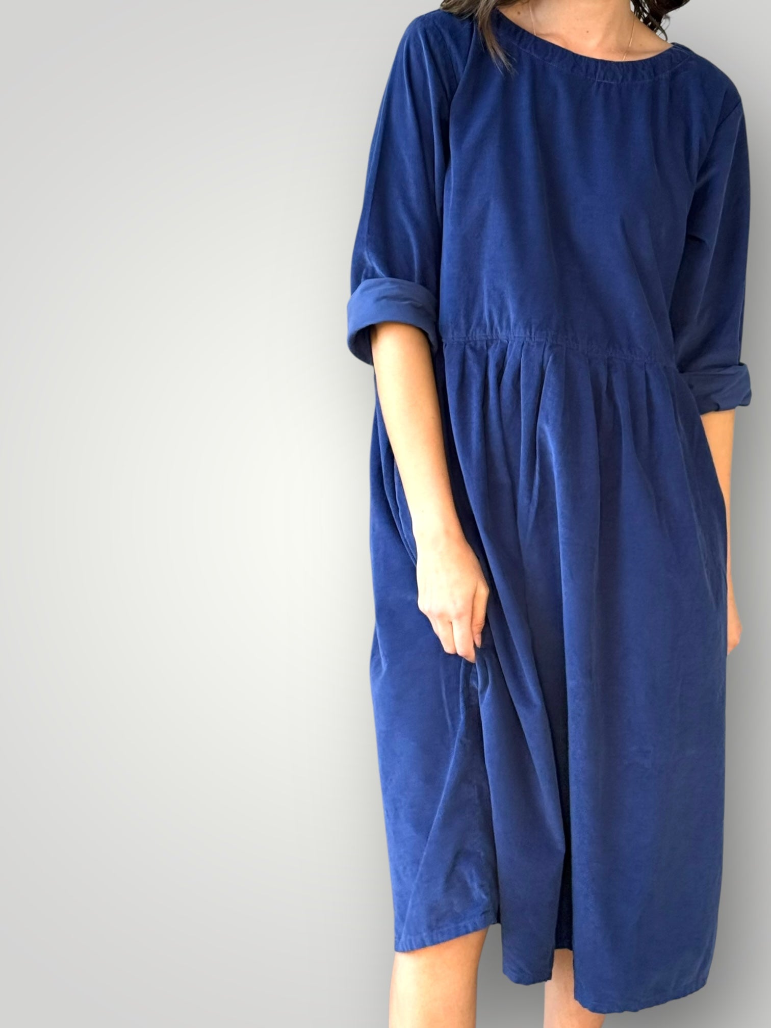april dress - blue dusk cord