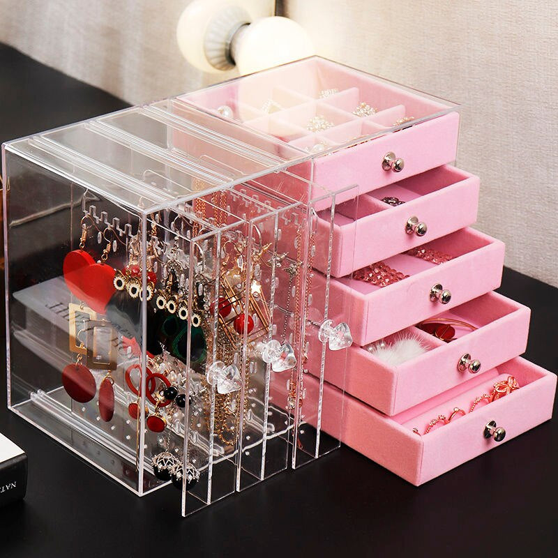 Large Capacity Jewellery Storage Box. Transparent Display Stand