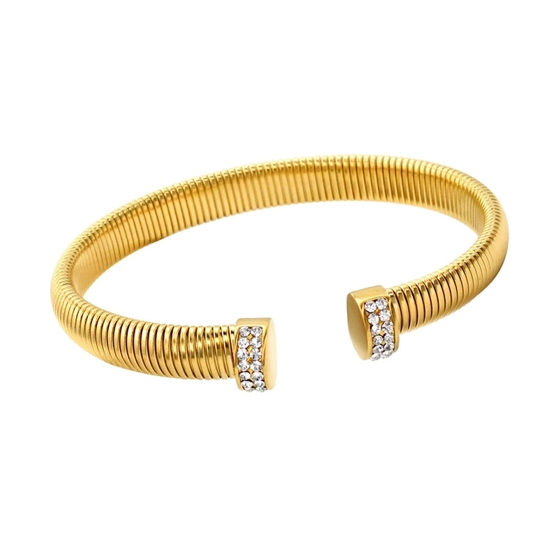 Hip-Hop Minimalist Commute Geometric 304 Stainless Steel 316 Stainless Steel  Zircon 18K Gold Plated Inlay Bracelets Earrings Necklace