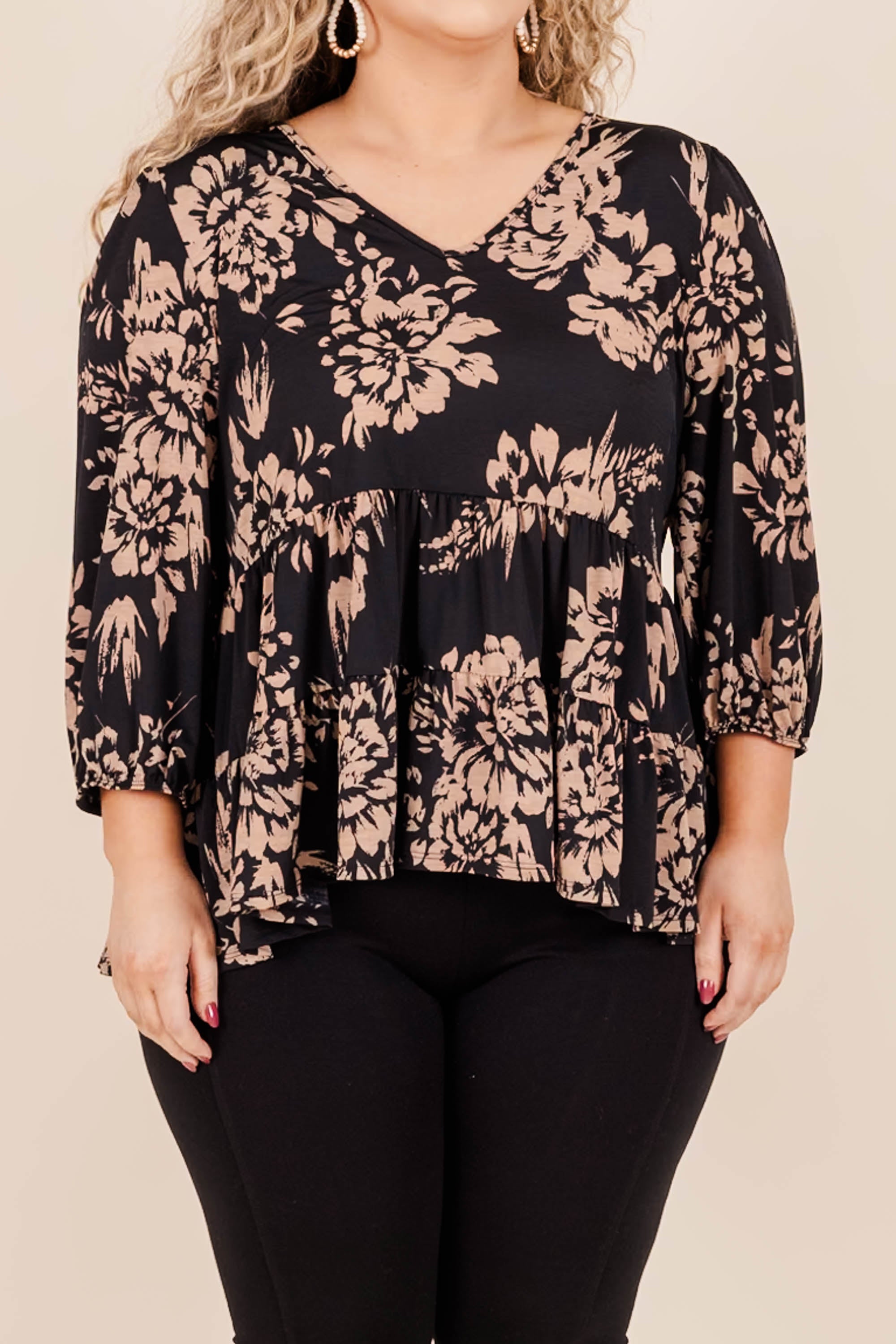 Canyon Moon Blouse. Black Multi