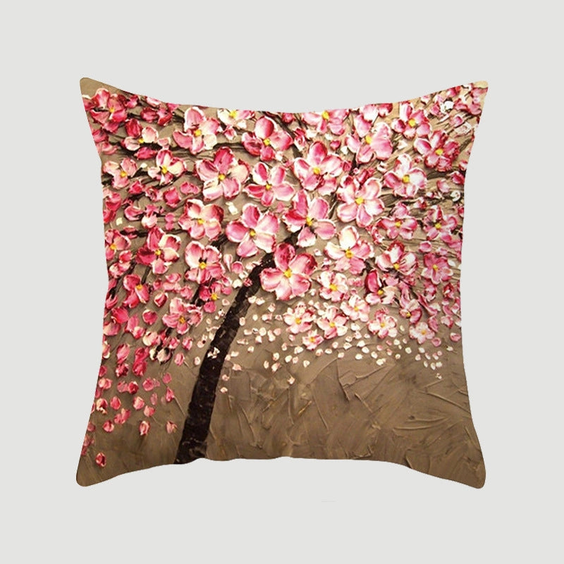 Modern Style Pastoral Letter Plant Linen Pillow Cases Couch & Sofa Decor