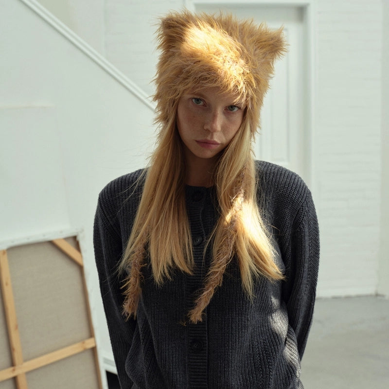 Women's Minimalist Solid Color Eaveless Wool Cap
