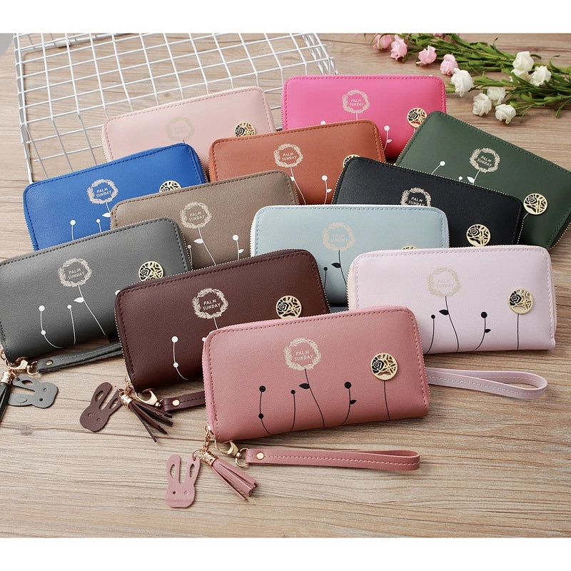 Korean Printing Medium Long Single Pull Wallet