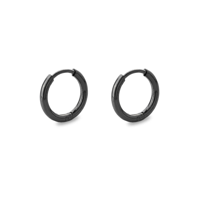 Minimalist Solid Color Stainless Steel Hoop Earrings 1 Pair