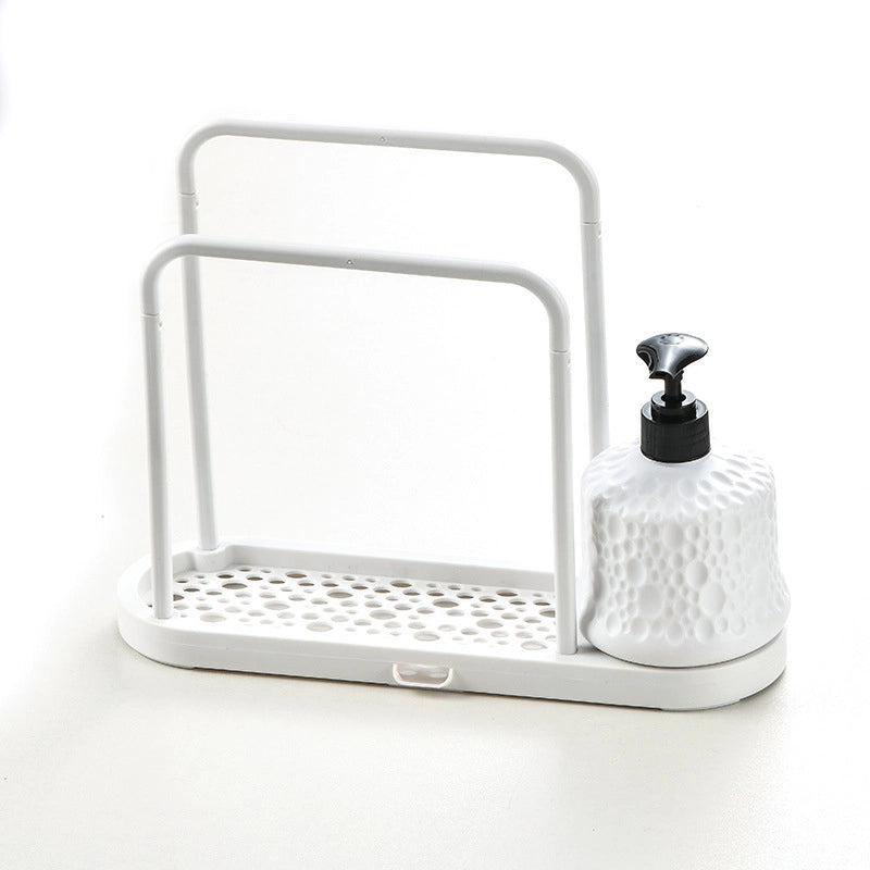 Rag Draining Rack Punch-free Sink Steel Ball Sponge Storage Rack Kitchen Cleaning Supplies Countertop Storage Rack