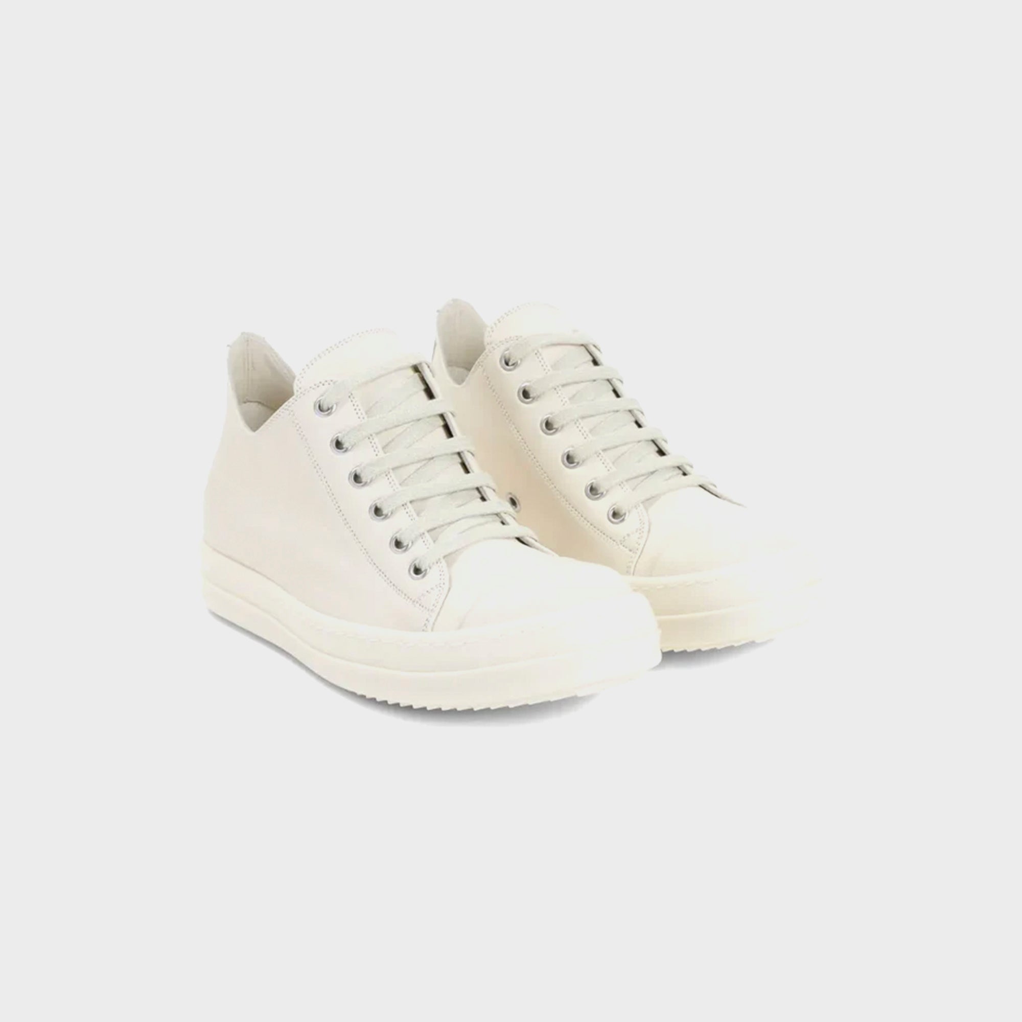 Rick Owens WMNS Scarpe in Pelle Low Sneaks - Chalk / White / Milk / Milk