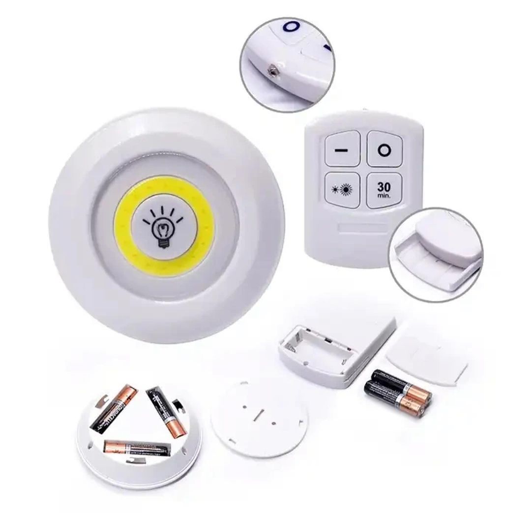 Wireless LED Spotlights with Remote Control with Battery-Powered Under Cabinet Lighting - Set of 3