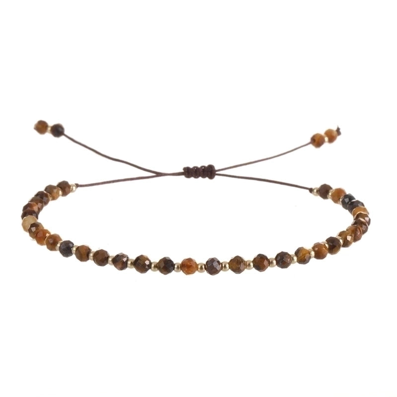 Minimalist Round Natural Stone Knitting Drawstring Bracelets