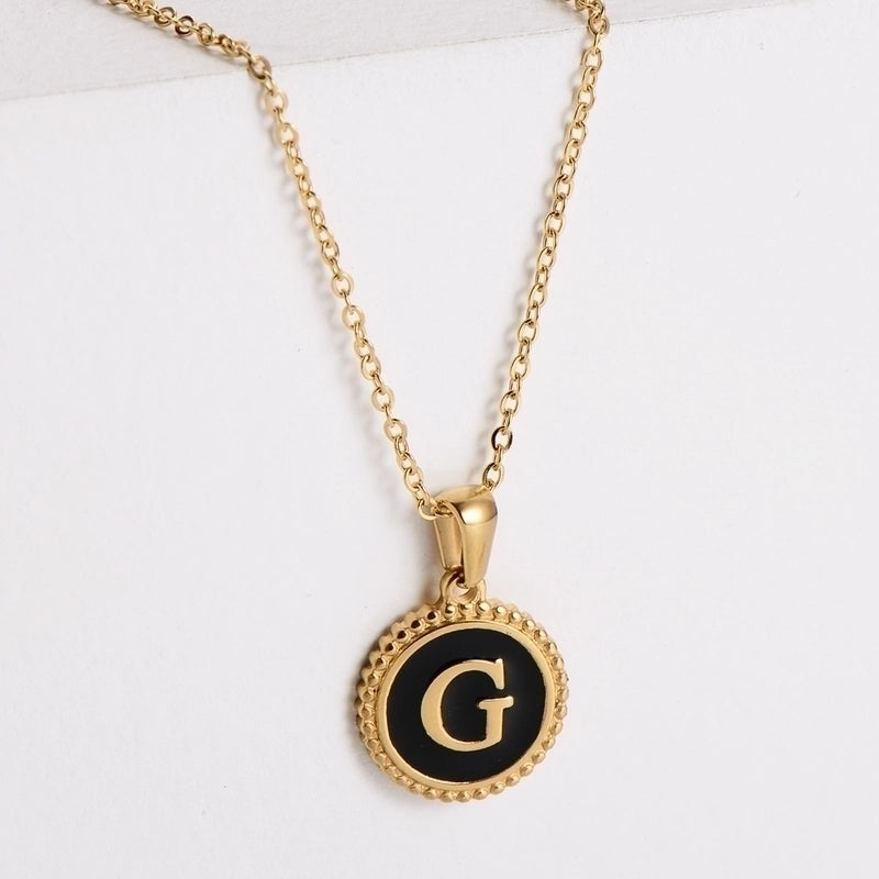 Fashion Letter 304 Stainless Steel No Inlaid 18K Gold Plated Plating Stainless Steel Necklaces