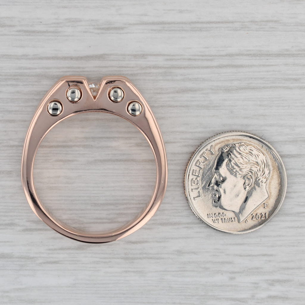 0.17ct Round Solitaire Diamond Ring 14k Rose Gold Size 11.5 Men's