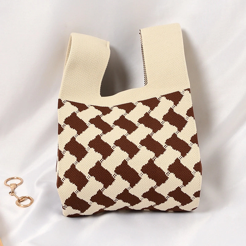 Women's Small Polyester Geometric Streetwear Open Tote Bag