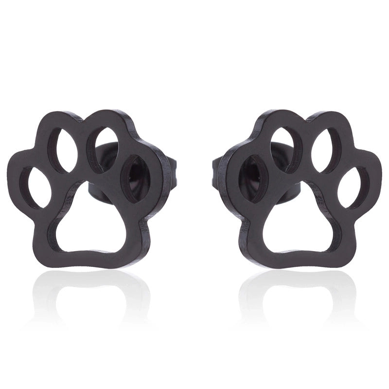 1 Pair Fashion Paw Print 304 Stainless Steel 18K Gold Plated Ear Studs
