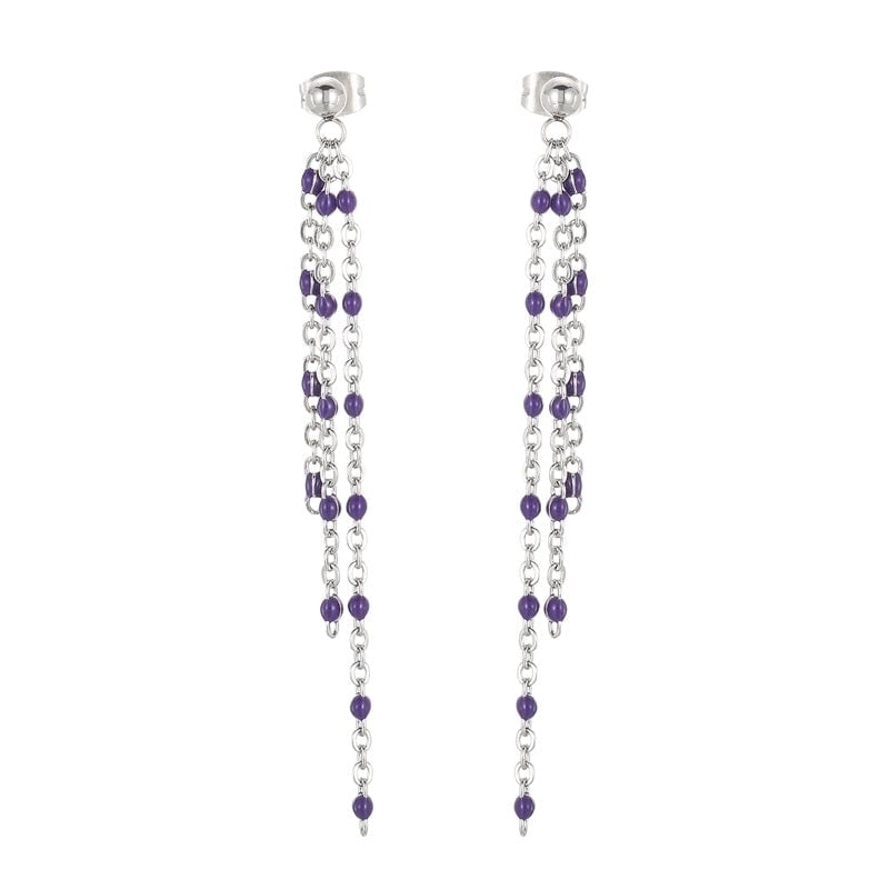 1 Pair Modern Style Tassel Plating Chain Stainless Steel 18K Gold Plated Drop Earrings