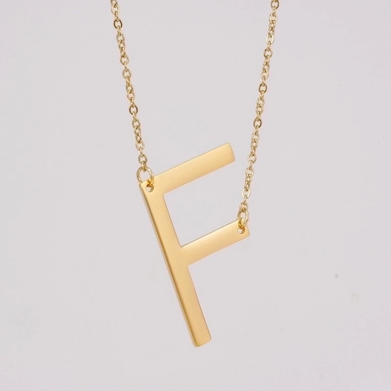 Fashion Letter 304 Stainless Steel 18K Gold Plated Plating Stainless Steel Necklaces