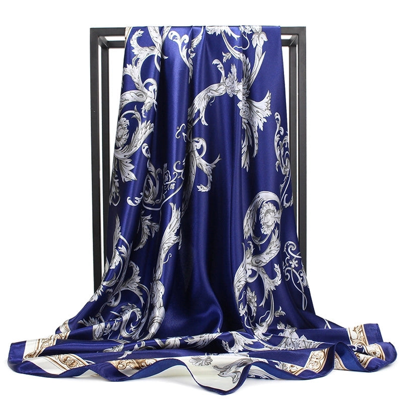 Women's Vintage Style Streetwear Color Block Satin Kerchief