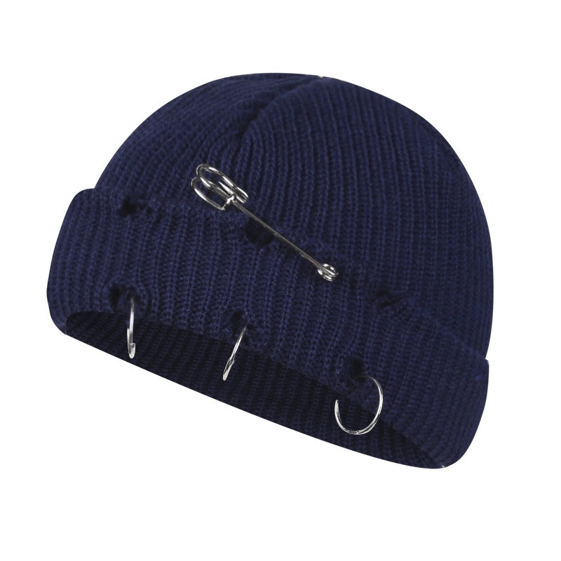 Autumn And Winter New Korean-style -style Basic Broken Pin Cold Cap Knitted Wool Curling Cap For Men And Women
