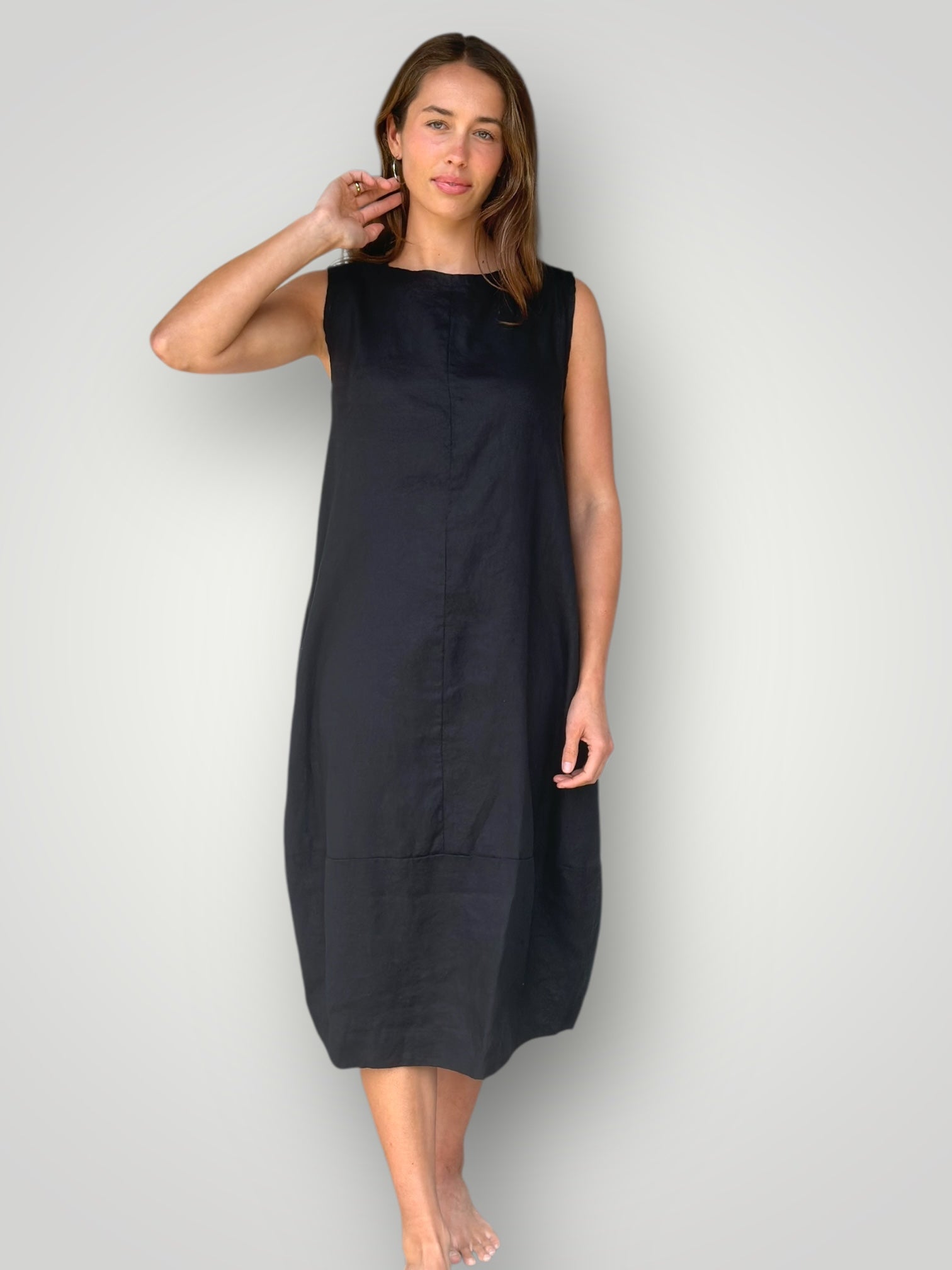 adele dress - black linen