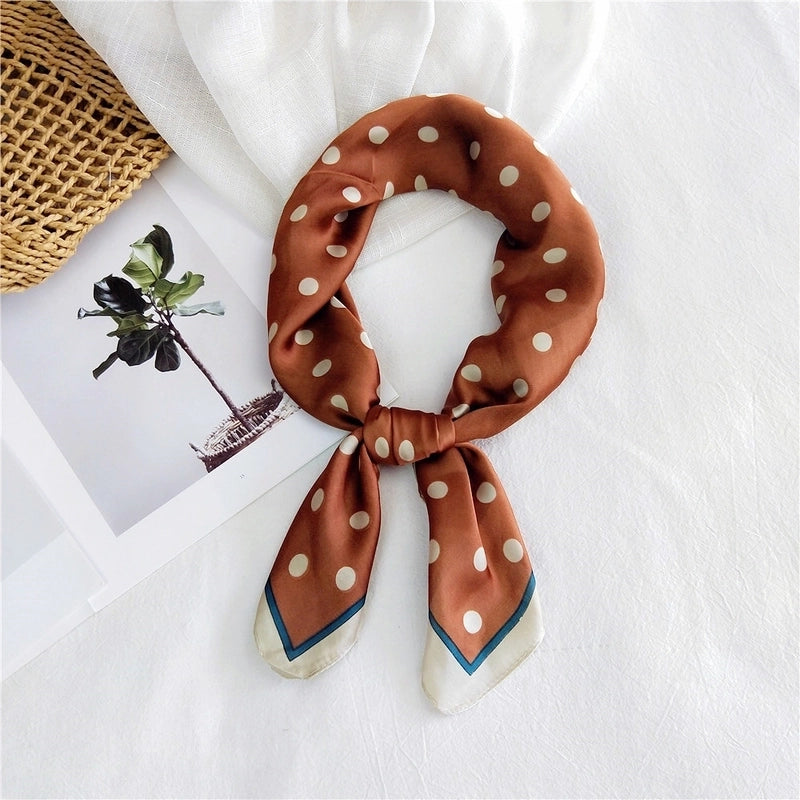 Women's Minimalist Printing Satin Silk Scarf