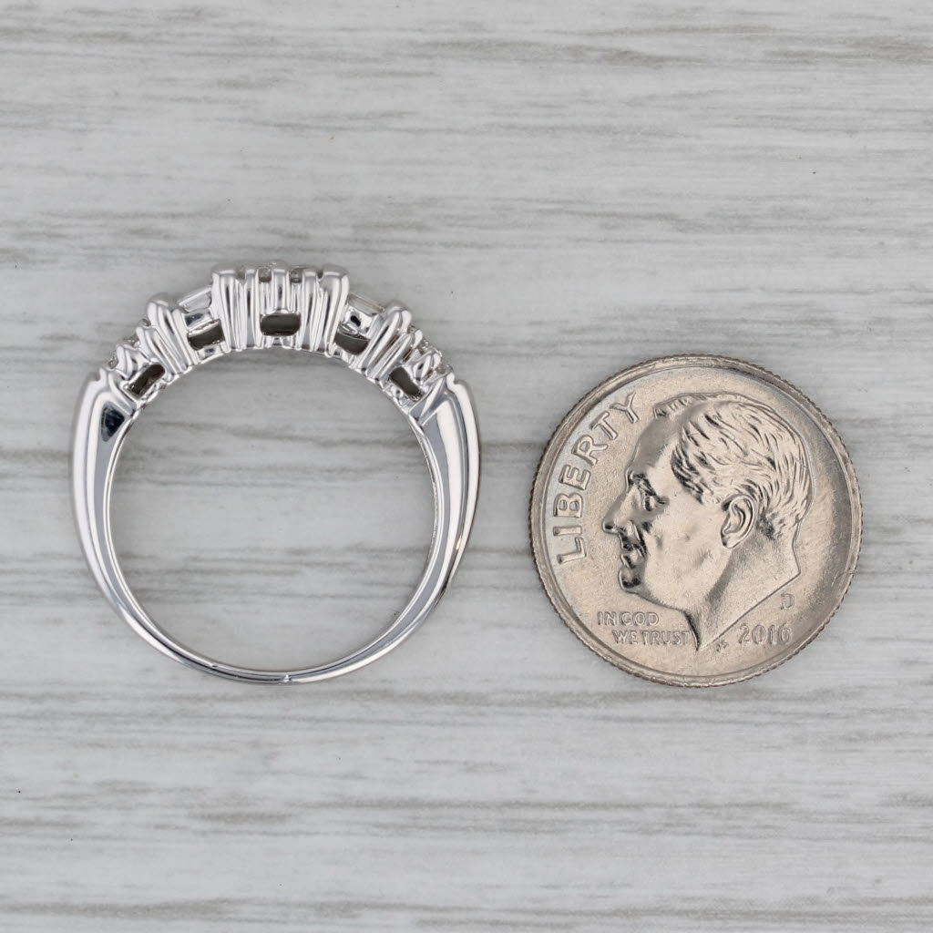 0.59ctw Diamond Ring 14k White Gold Size 6.75 Wedding Anniversary Band