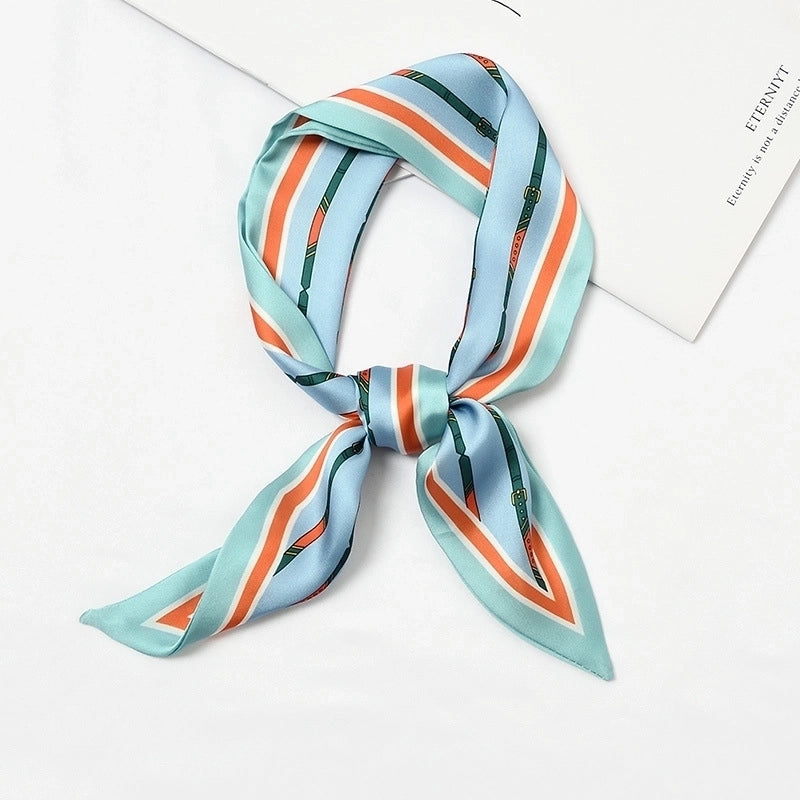 Women's Elegant Geometric Satin Silk Scarf
