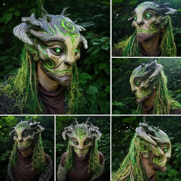 100% Handmade🎁Green Man Forest Spirit Mask