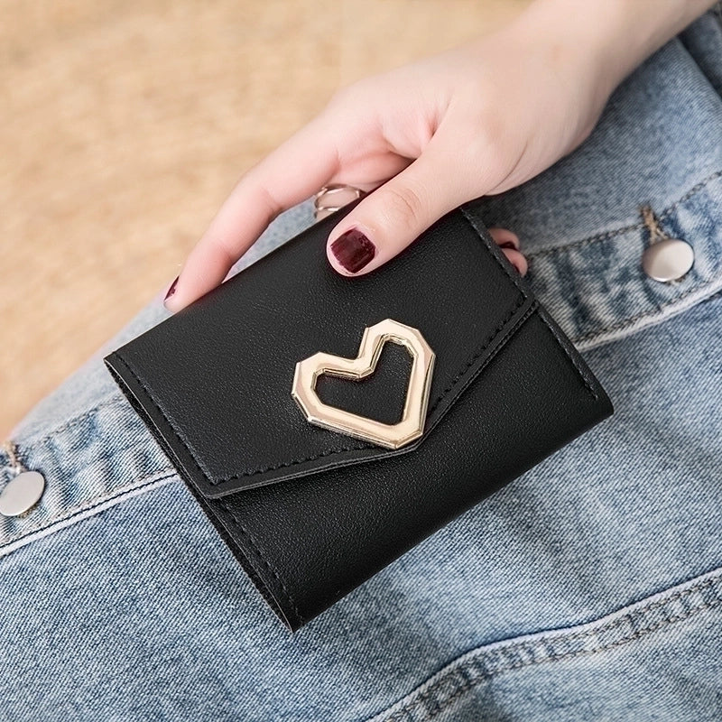 Women's Short Wallet Practical Three-fold Coin Purse Soft-faced Lady Card Bag