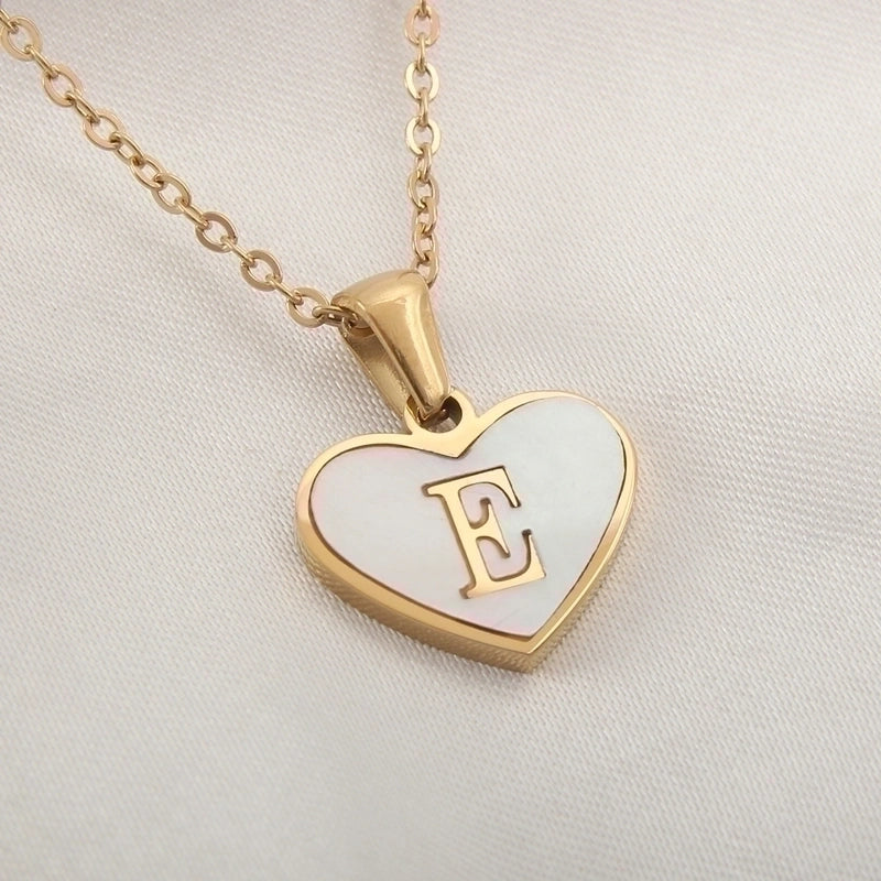 Casual Letter 304 Stainless Steel Shell Shell 18K Gold Plated Plating Inlay Pendant Necklace