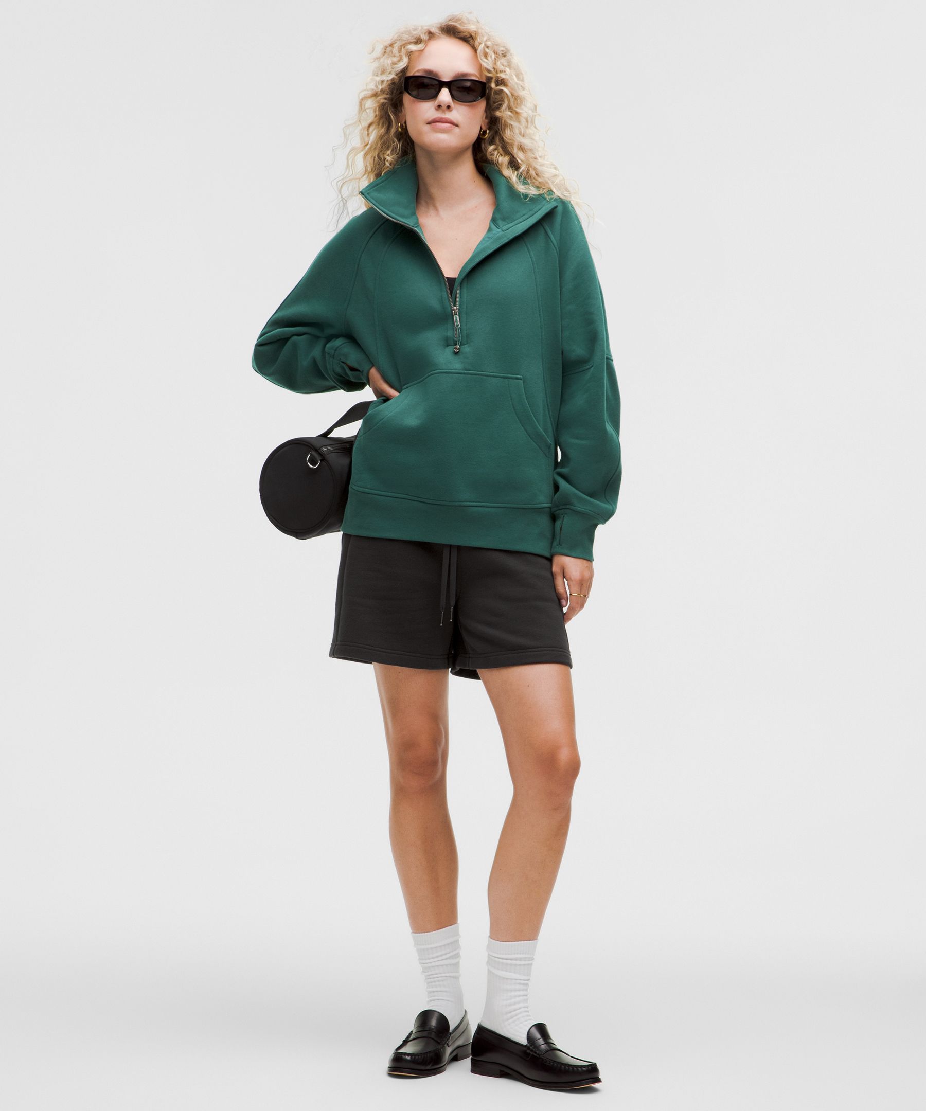 Scuba Oversized Funnel-Neck Half Zip Long