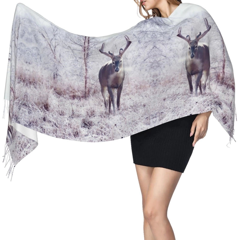 Women's IG Style Animal Letter Elk Imitation Cashmere Scarf
