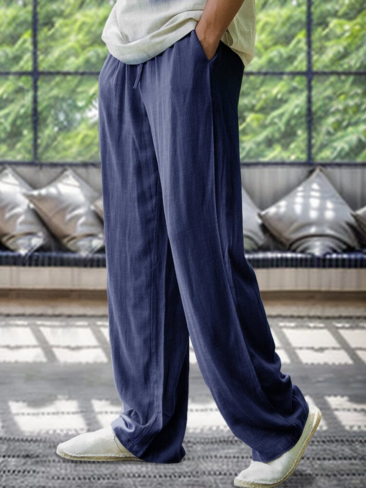 Leisure Cotton Linen Drawstring Pants