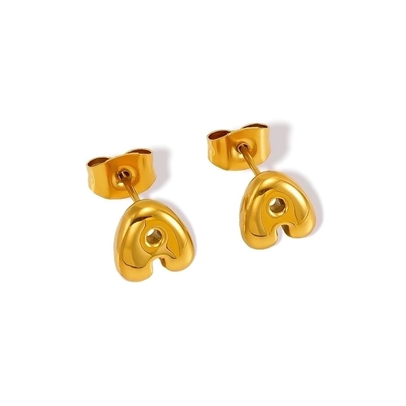 1 Piece Minimalist Classic Style Letter Plating 304 Stainless Steel 18K Gold Plated Ear Studs