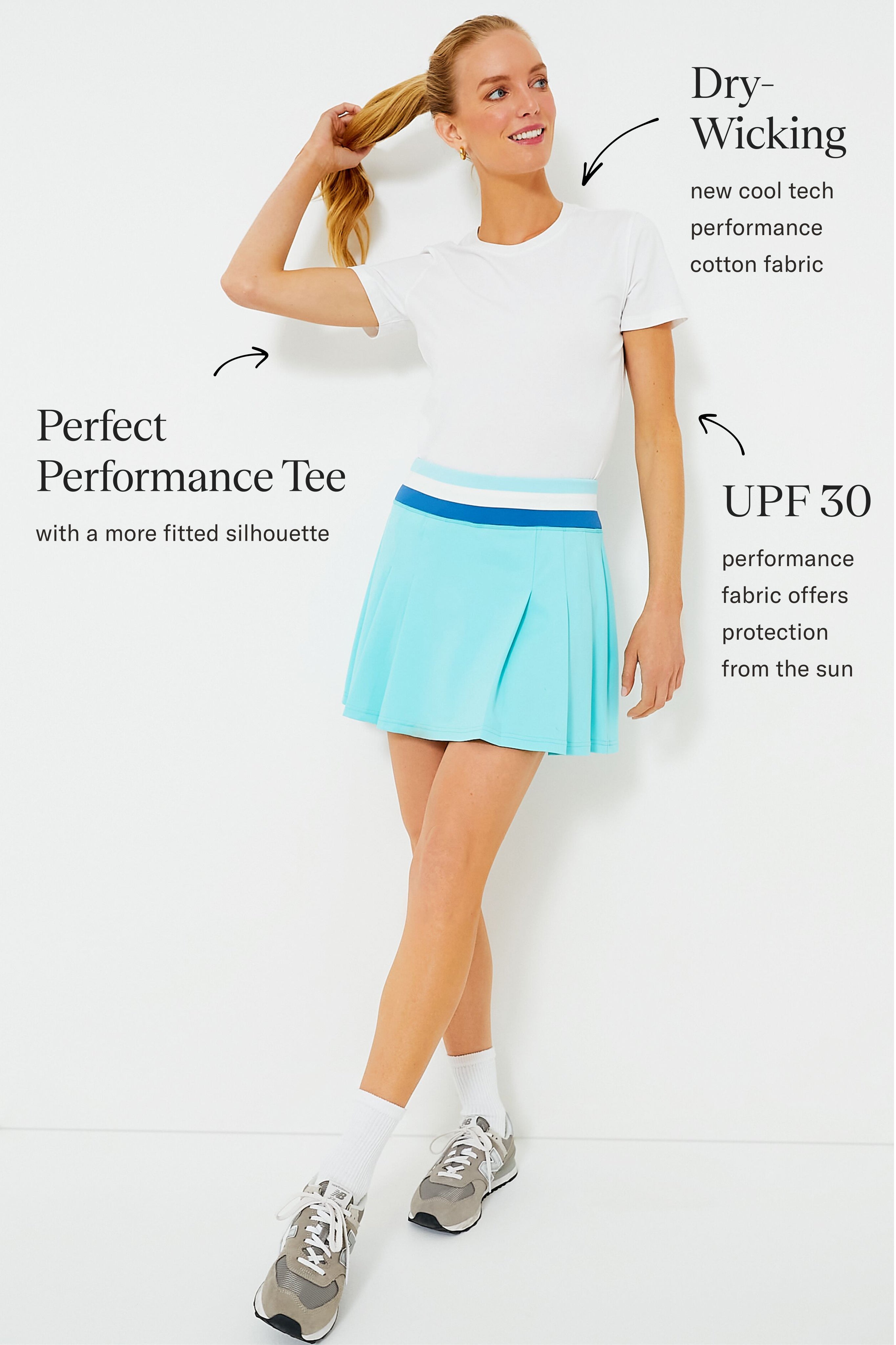 White Performance Cotton Jocelyn Tee