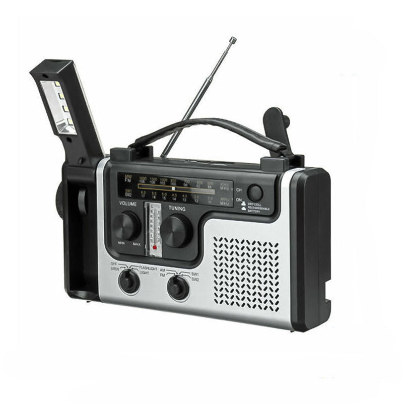 Portable Hand-Cranked Emergency Radio Flashlight