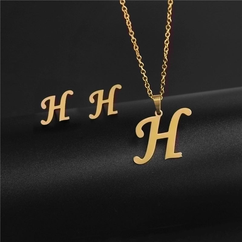 Minimalist Letter Stainless Steel Polishing No Inlaid