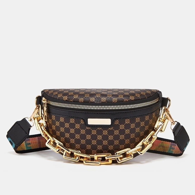 Women's Vintage Style Round Dots Color Block Pu Leather Waist Bags