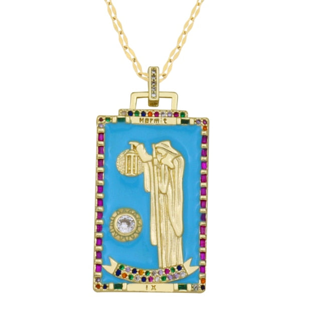 Diamond Tarot Card Necklaces