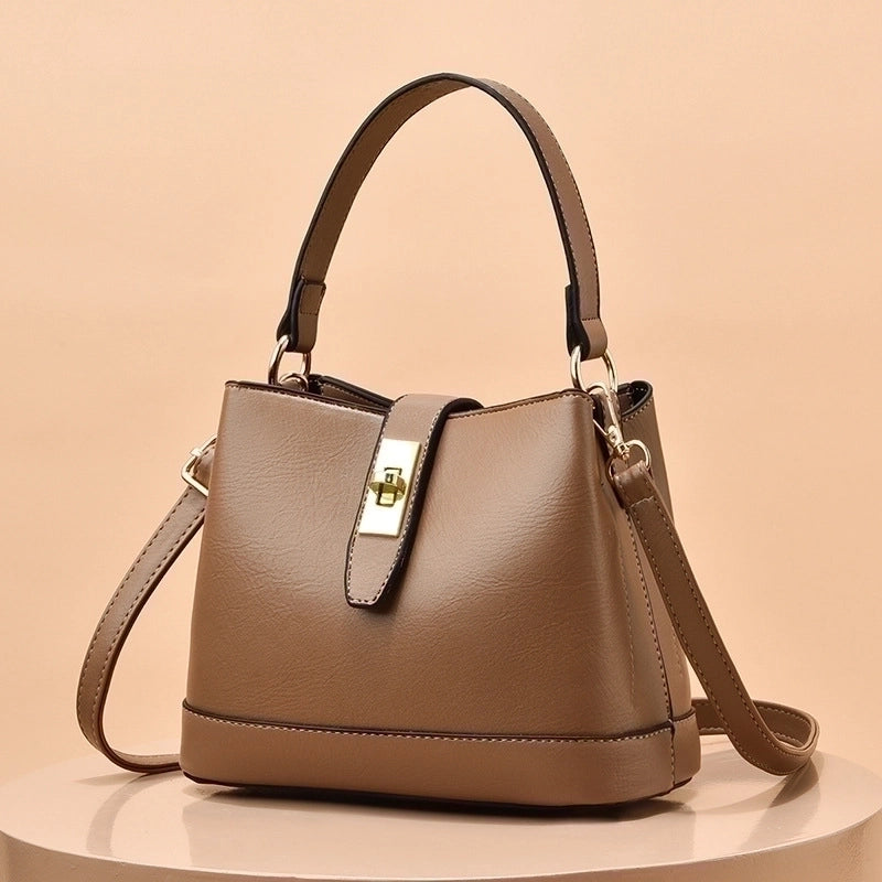 Women's Medium All Seasons Pu Leather Elegant Bucket Bag