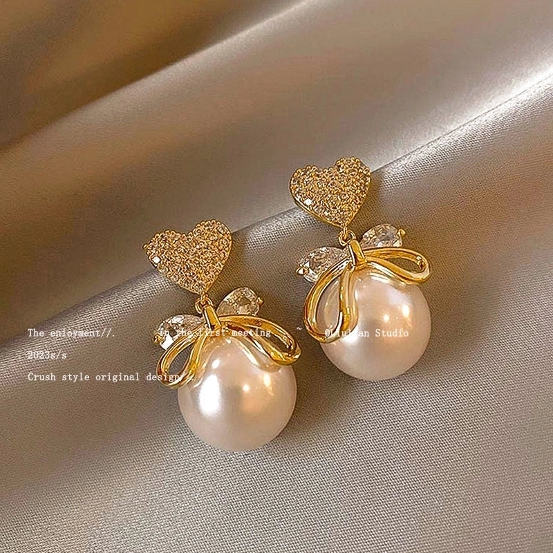 1 Pair Minimalist Round Inlay Alloy Zircon Ear Studs
