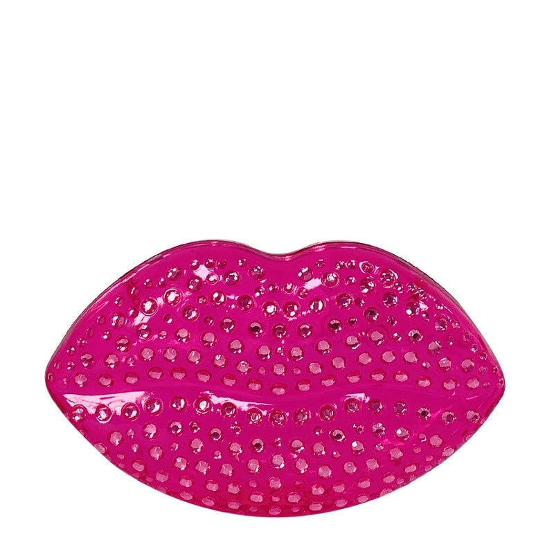 White Pink Rose Red PVC Solid Color Lip Shape Evening Bags