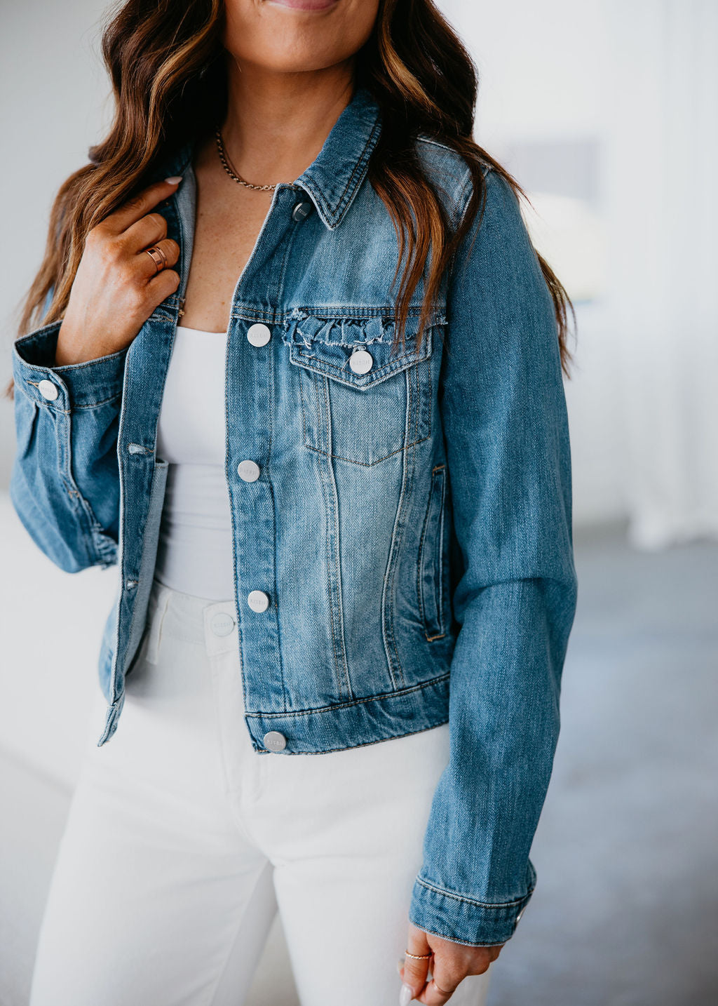 Eva Risen Ruffle Denim Jacket