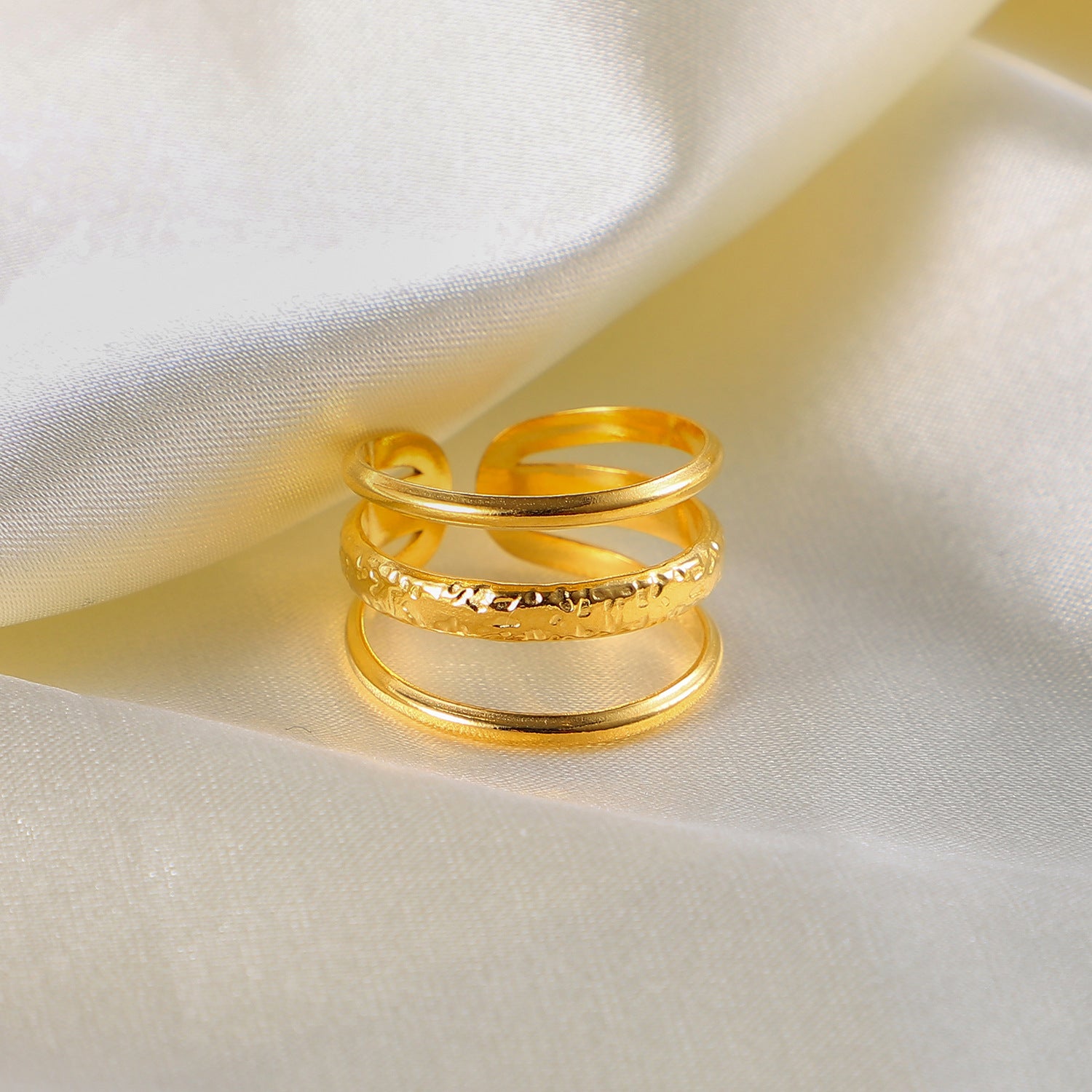 Women Geometric Stainless Steel 18K Gold Plated Rings