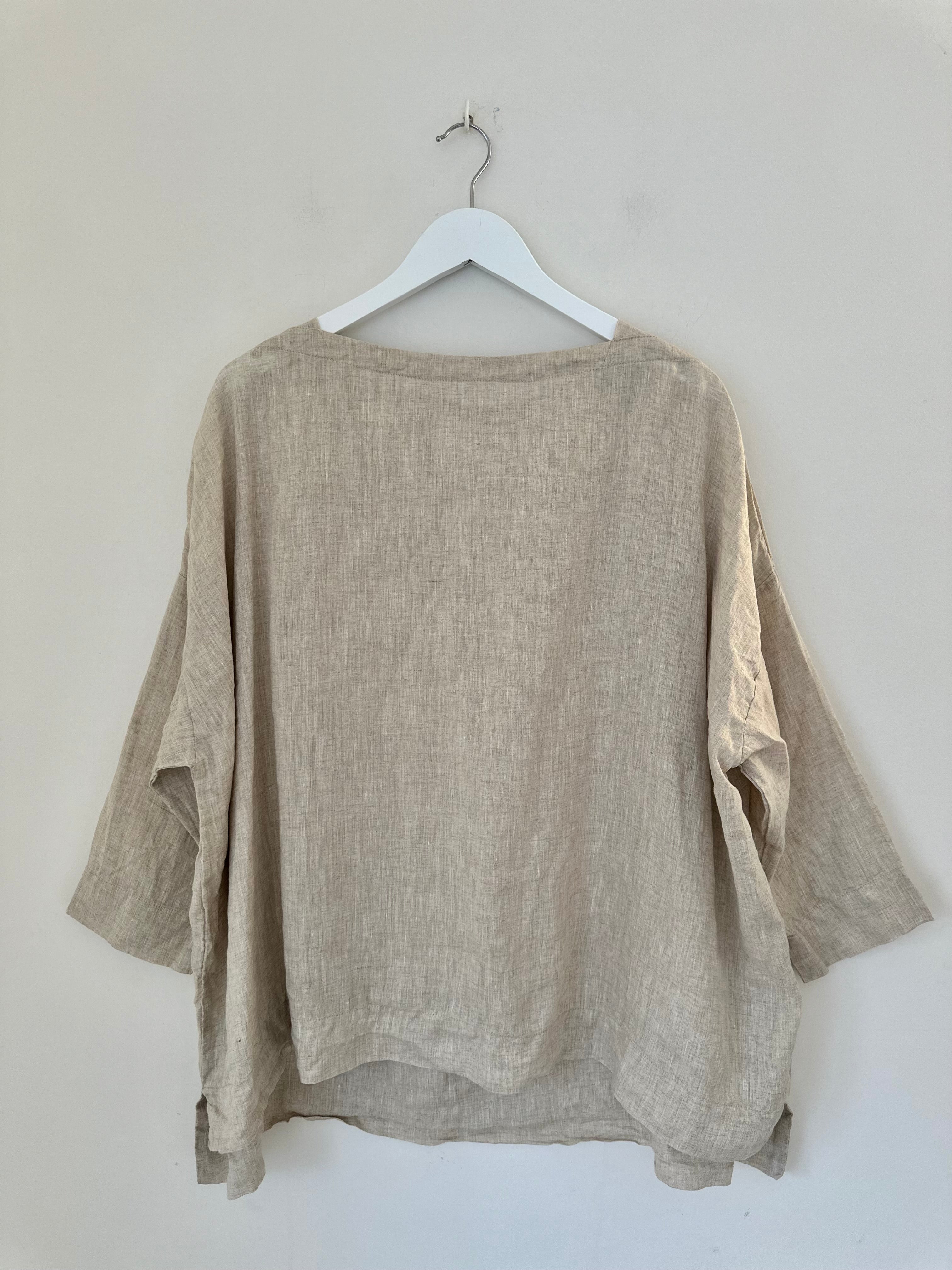 avril top - natural linen