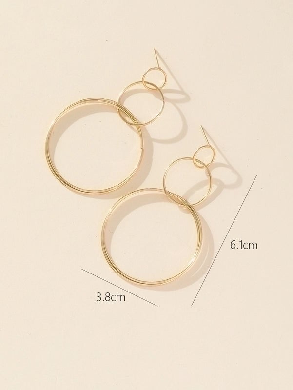2 Pieces Elegant Lady Round Flower Snake Plating 316 Stainless Steel  Titanium Steel 18K Gold Plated Drop Earrings