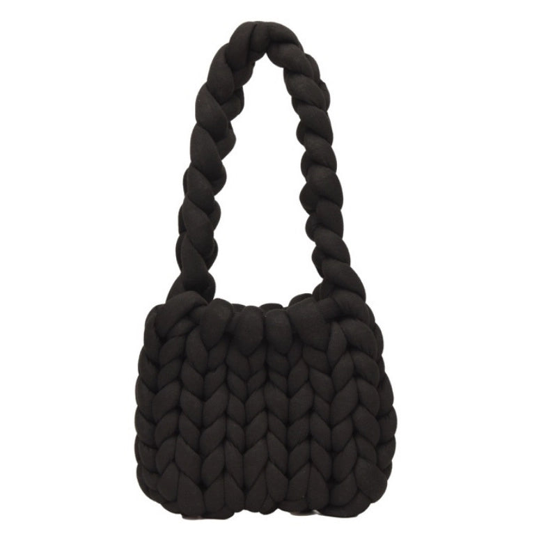 New Thick Ice Island Thread Woven Bag Diy Hand-woven Bag Filling Core Yarn Shoulder Bag