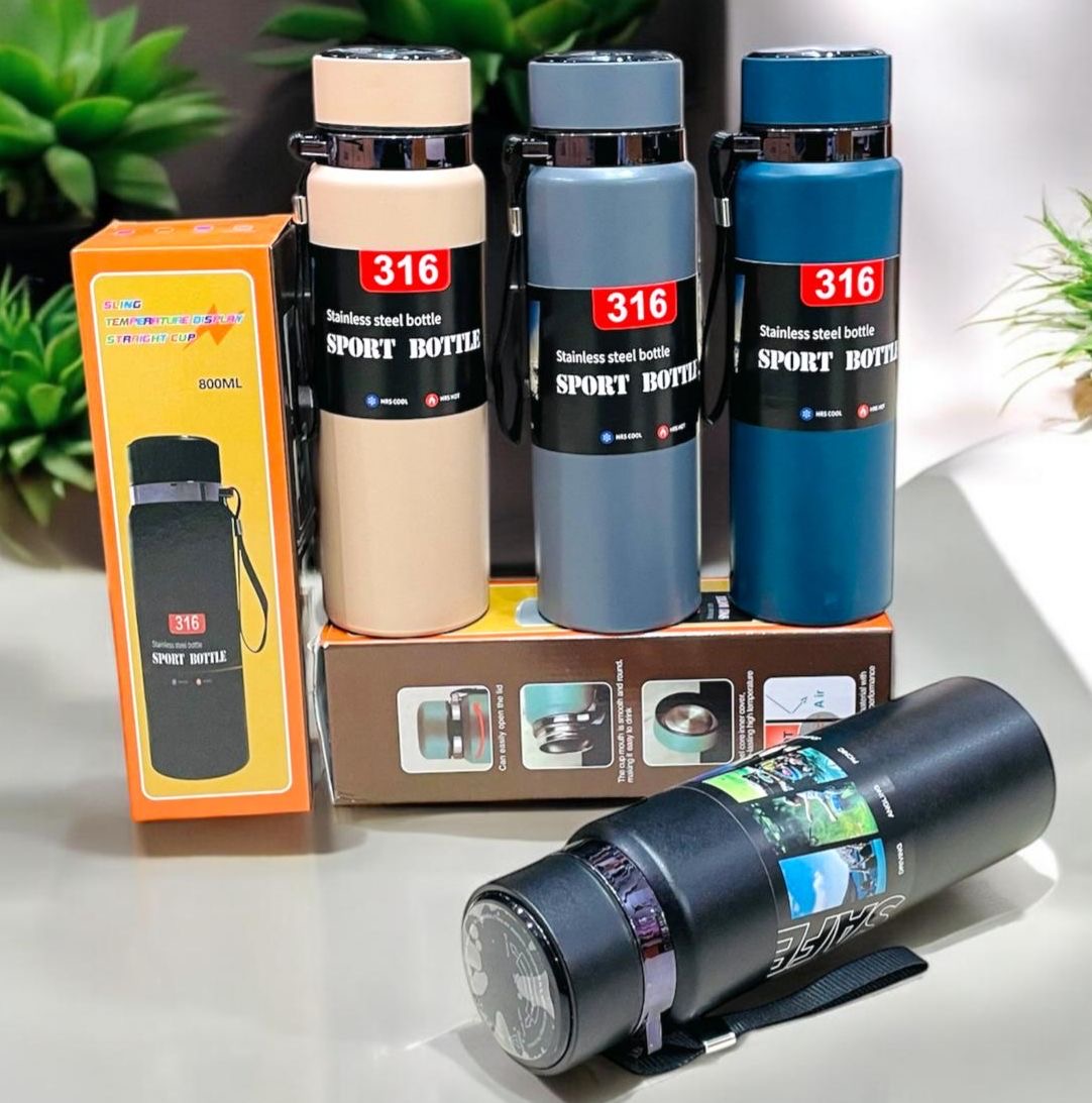 Thermal Water Bottle With LED Display (800ml)