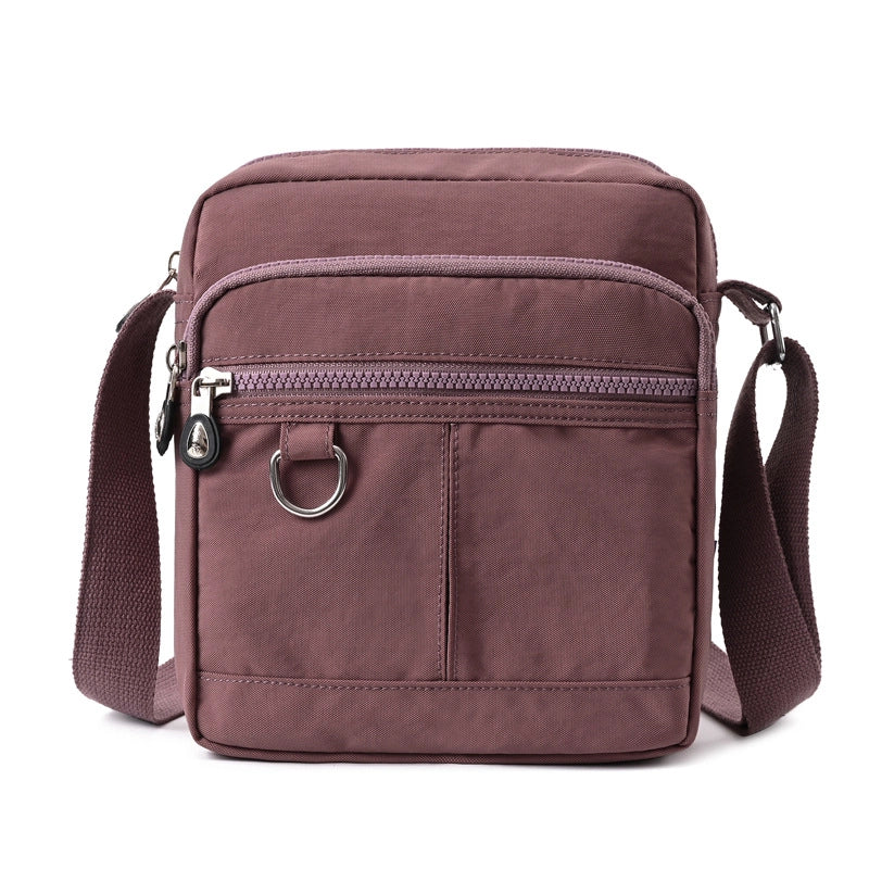Women's Medium Nylon Solid Color Classic Style Square Zipper Shoulder Bag