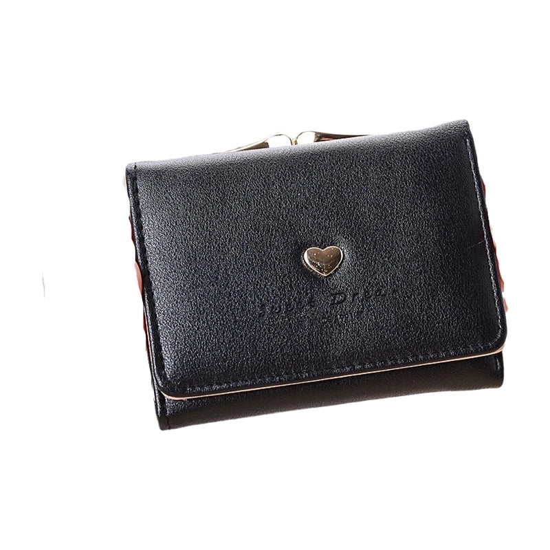 Women's Heart Shape Pu Leather Buckle Coin Purses