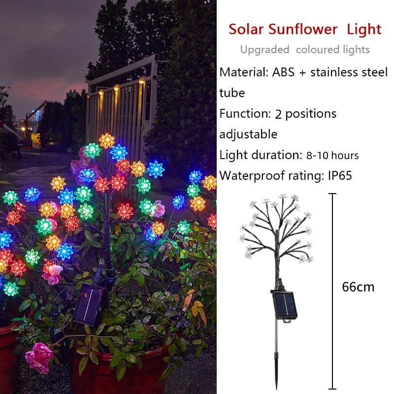 Outdoor Waterproof Cherry Blossom  Multicolor Solar Garden Lights