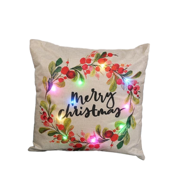 LED LIGHT CHRISTMAS CARTOON PILLOW CASE